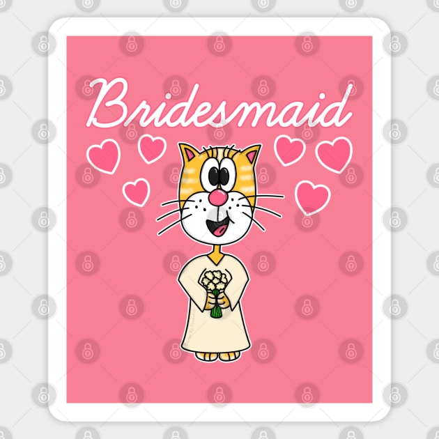 Bridesmaid Cat Bachelorette Party Sticker by doodlerob